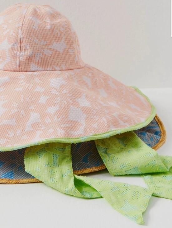 Free People Field Day Jacquard Bucket Hat Floral Tie Garden Whimsy Cottagecore main image 7